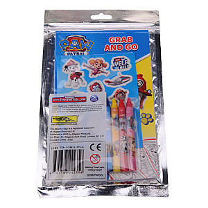 Paw Patrol Grab and Go Kleur- en Stickerset met Waskrijtjes