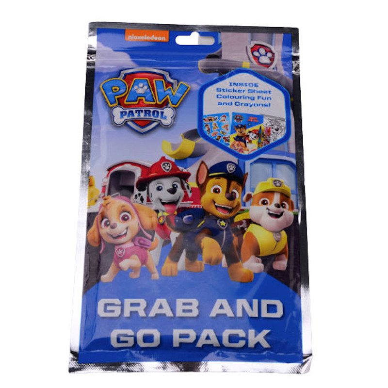 Paw Patrol Grab and Go Kleur- en Stickerset met Waskrijtjes