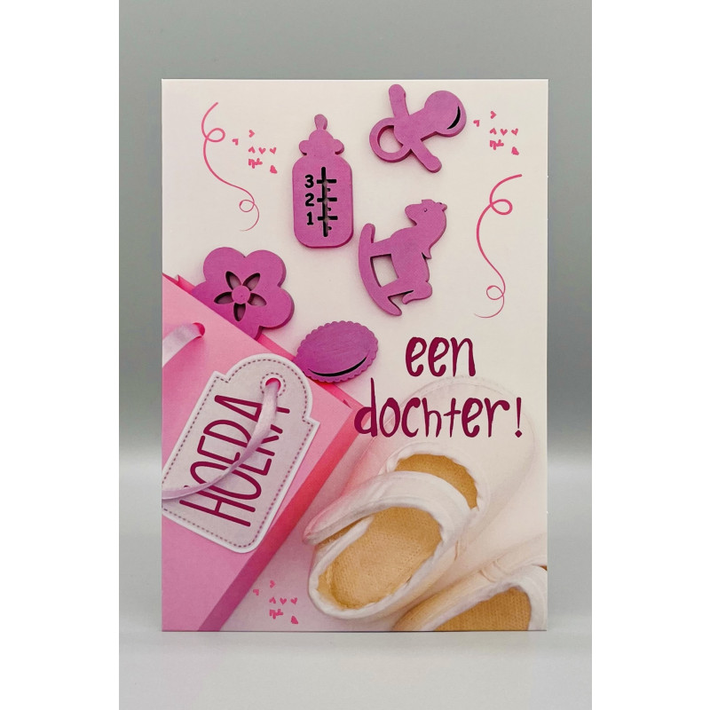 Wenskaarten Geboorte (mix D/Z); 5 verschillende kaarten