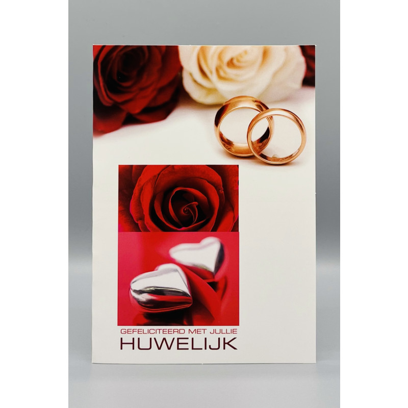 Wenskaarten Huwelijk/Jubileum (mix); 5 verschillende kaarten