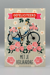 Wenskaarten Gefeliciteerd (meisje); 5 verschillende kaarten