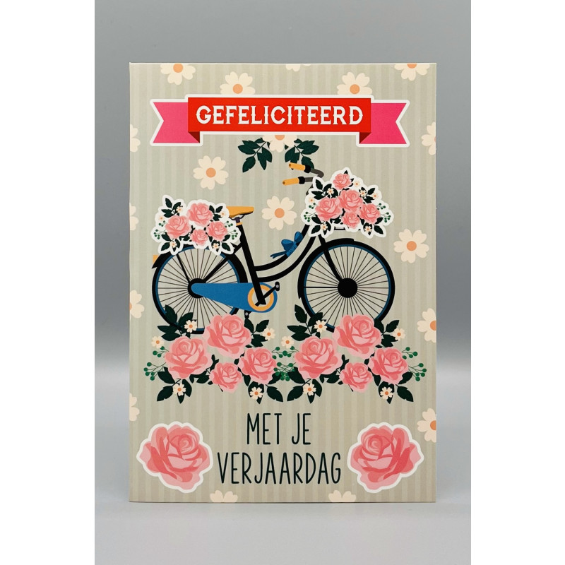 Wenskaarten Gefeliciteerd (meisje); 5 verschillende kaarten