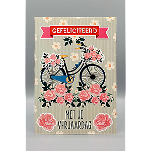 Wenskaarten Gefeliciteerd (meisje); 5 verschillende kaarten