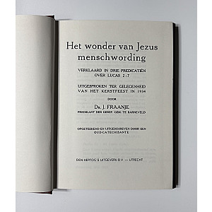 Eerste zestal predikatiën; Ds. J. Fraanje