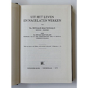 Uit het leven en nagelaten werken van Ds. Donald MacDonald