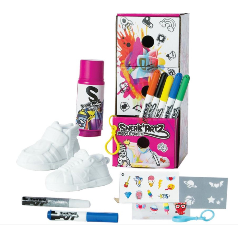 Ontwerp je eigen sleutelhanger met deze Splash Toys Sleutelhanger Sneak Artz Startersset  19-delig