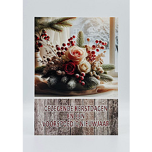 Dubbele Kerstkaarten "Gezegende Kerstdagen": 5 verschillende
