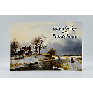 Dubbele Kerstkaarten "Gezegende Kerstdagen": 5 verschillende