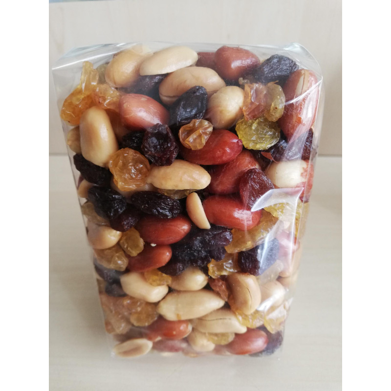 Knabbelhaver mix; pinda's en rozijnen, ongezouten, 250 gram