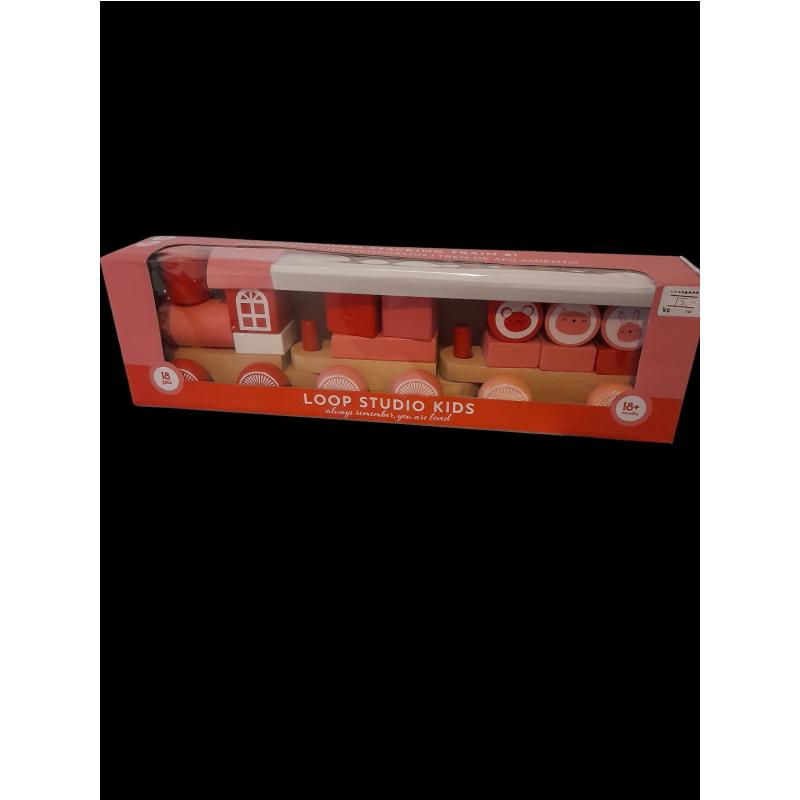 Houten trein roze